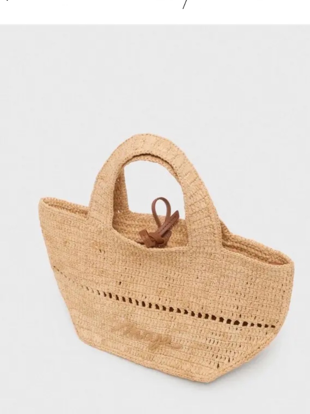 MAJE Woven Straw Mini Tote Bag in Natural - Picture 8 of 11
